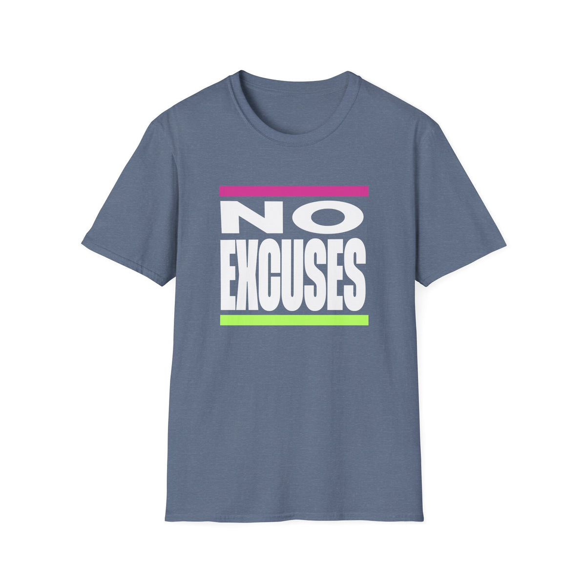 No Excuses Triathlon Lifestyle Tee Rose & Lime Unisex Softstyle T-Shirt