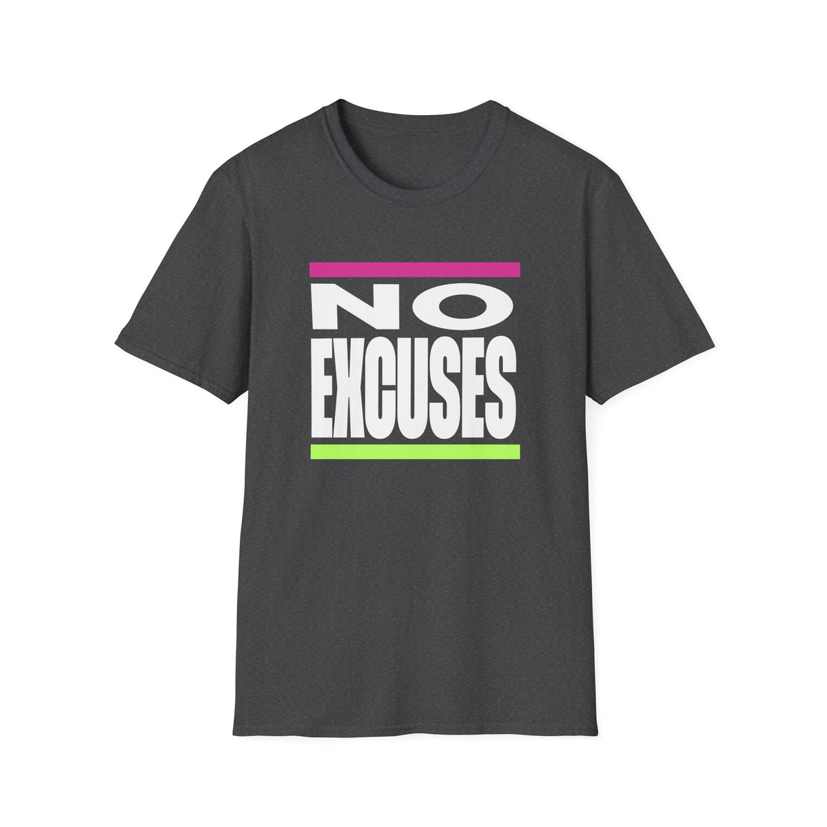 No Excuses Triathlon Lifestyle Tee Rose & Lime Unisex Softstyle T-Shirt