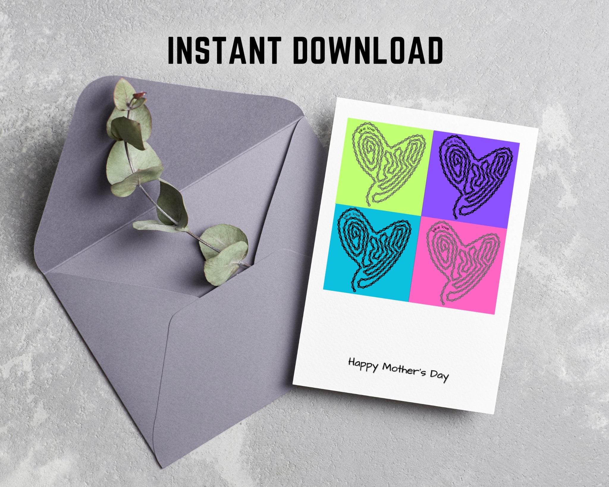 Bike Love Brights Mother's Day card - Element Tri & Bicycle Works
