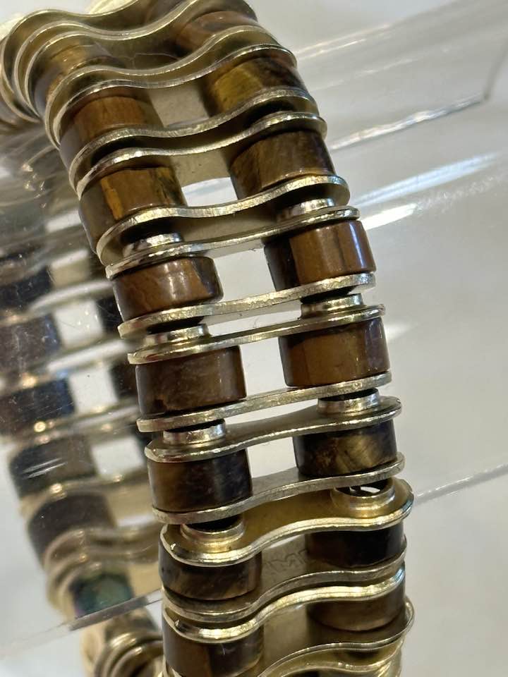 Bracelet: Tigereye Gold Chainplate Skull - Element Tri & Bicycle Works