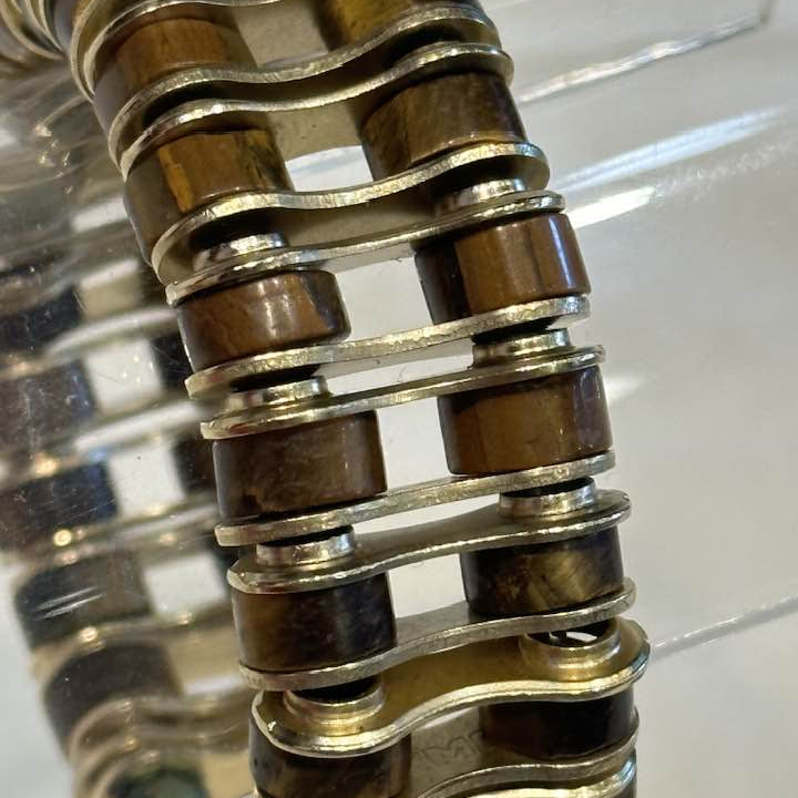 Bracelet: Tigereye Gold Chainplate Skull - Element Tri & Bicycle Works