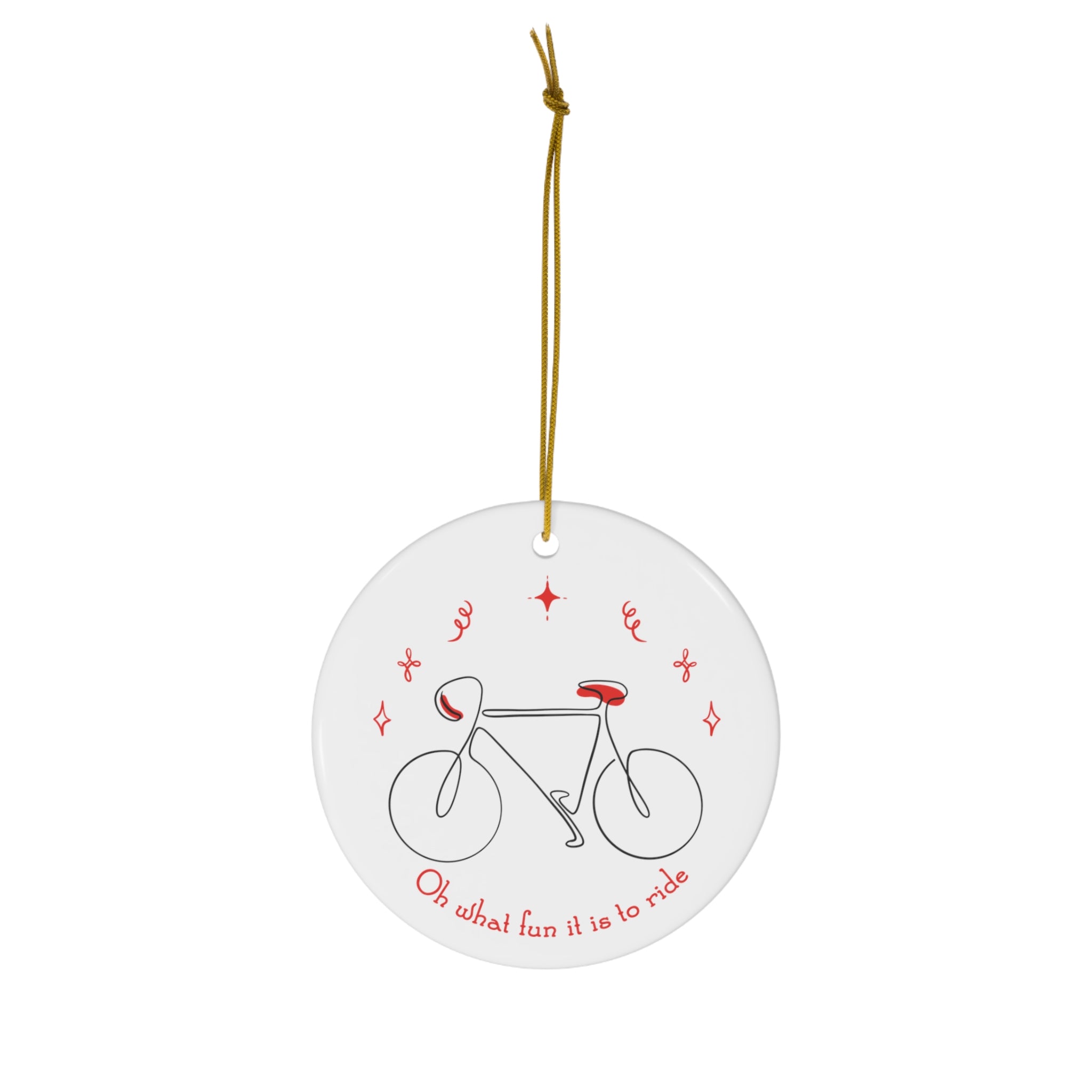 Christmas Ornament for Cyclist or Triathlete 'What Fun It Is To Ride' - Element Tri & Bicycle Works