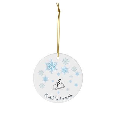 Christmas Ornament For Cyclist - Uphill in the snow - Element Tri & Bicycle Works