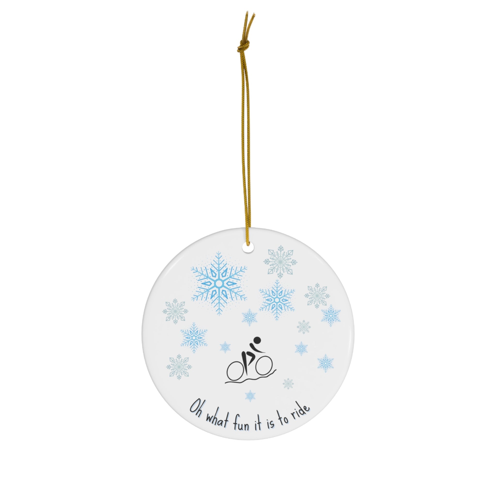 Christmas Ornament For Cyclist - Uphill in the snow - Element Tri & Bicycle Works