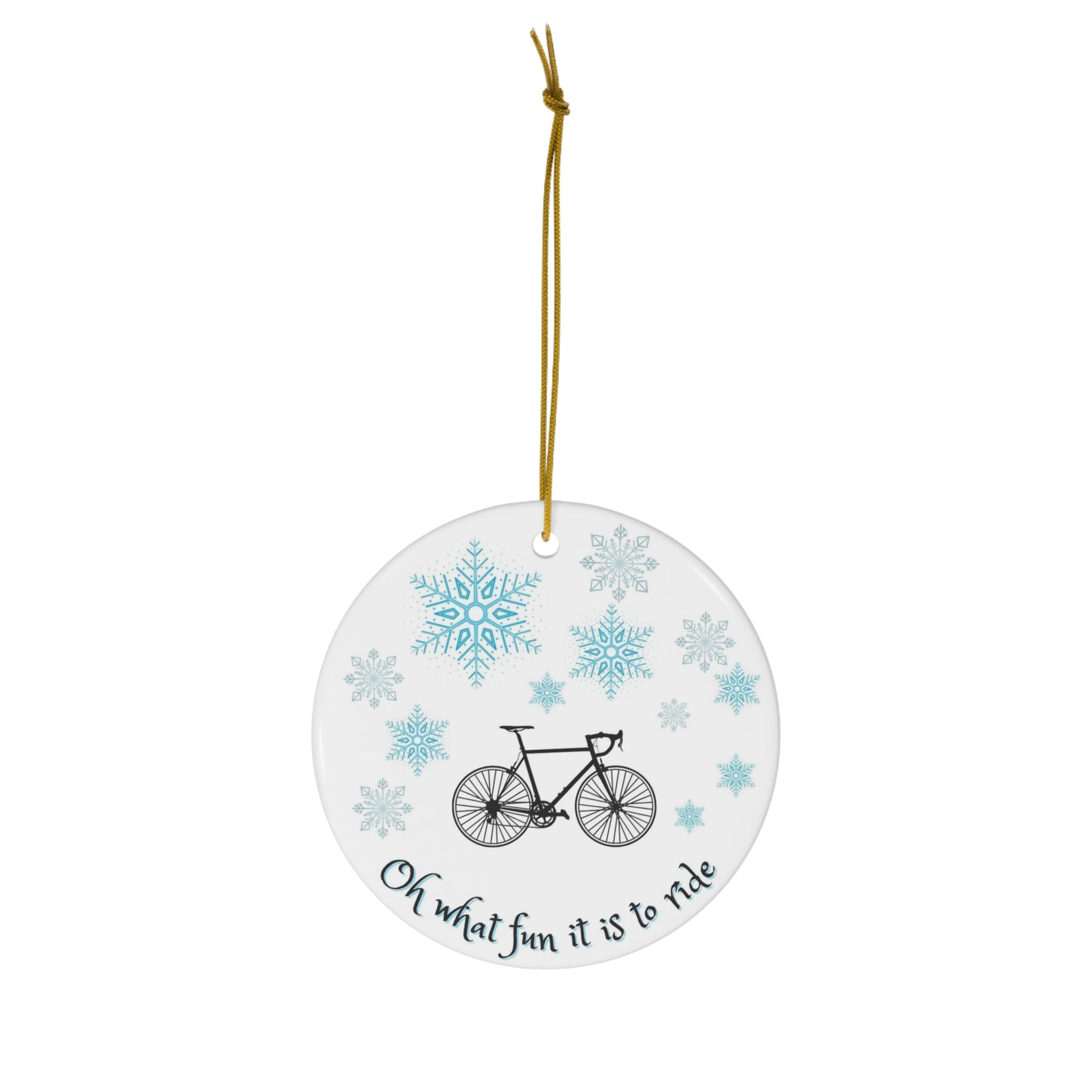 Christmas Ornament For Cyclist with Snowflakes - Element Tri & Bicycle Works