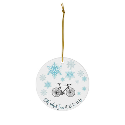 Christmas Ornament For Cyclist with Snowflakes - Element Tri & Bicycle Works