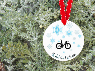 Christmas Ornament For Triathlete and Cyclist - Element Tri & Bicycle Works