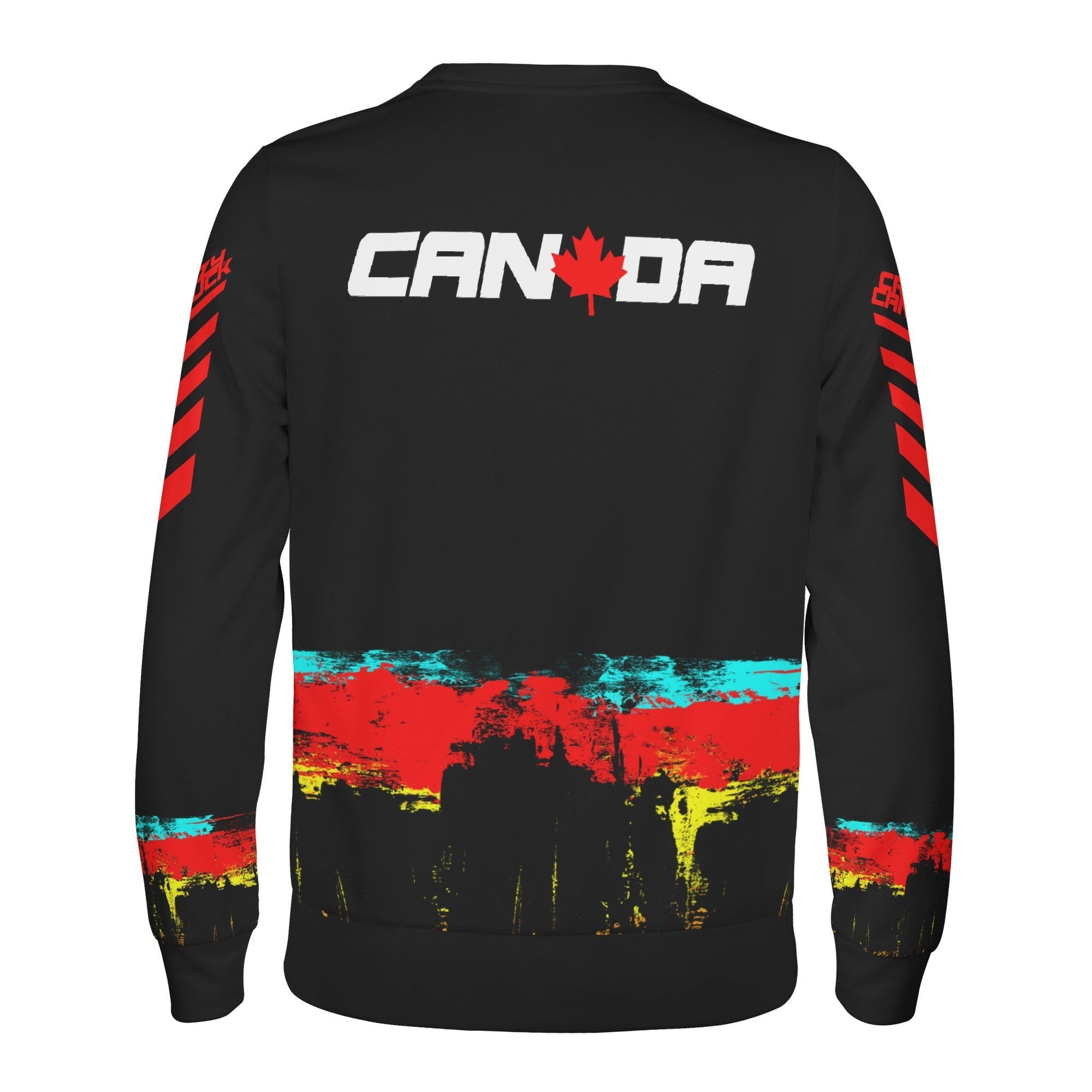 Crazy Canuck All Over Print Crew Neck Sweatshirt, Black - Element Tri & Bicycle Works