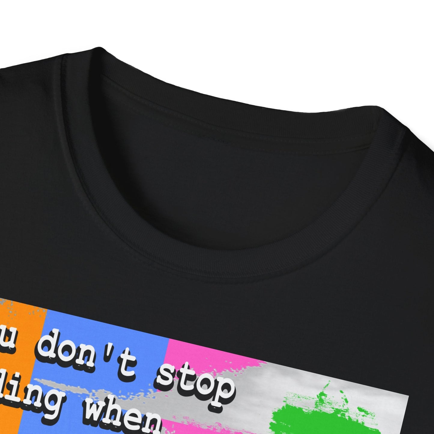 Don't Stop Riding Bicycle Themed T-Shirt - Element Tri & Bicycle Works