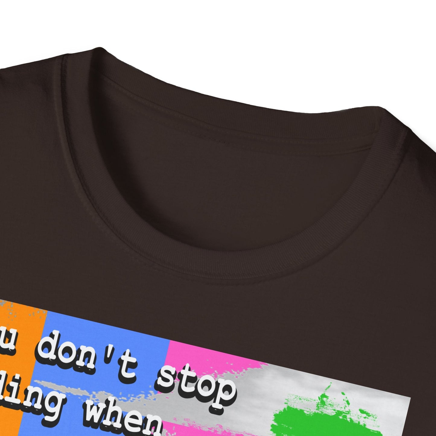 Don't Stop Riding Bicycle Themed T-Shirt - Element Tri & Bicycle Works