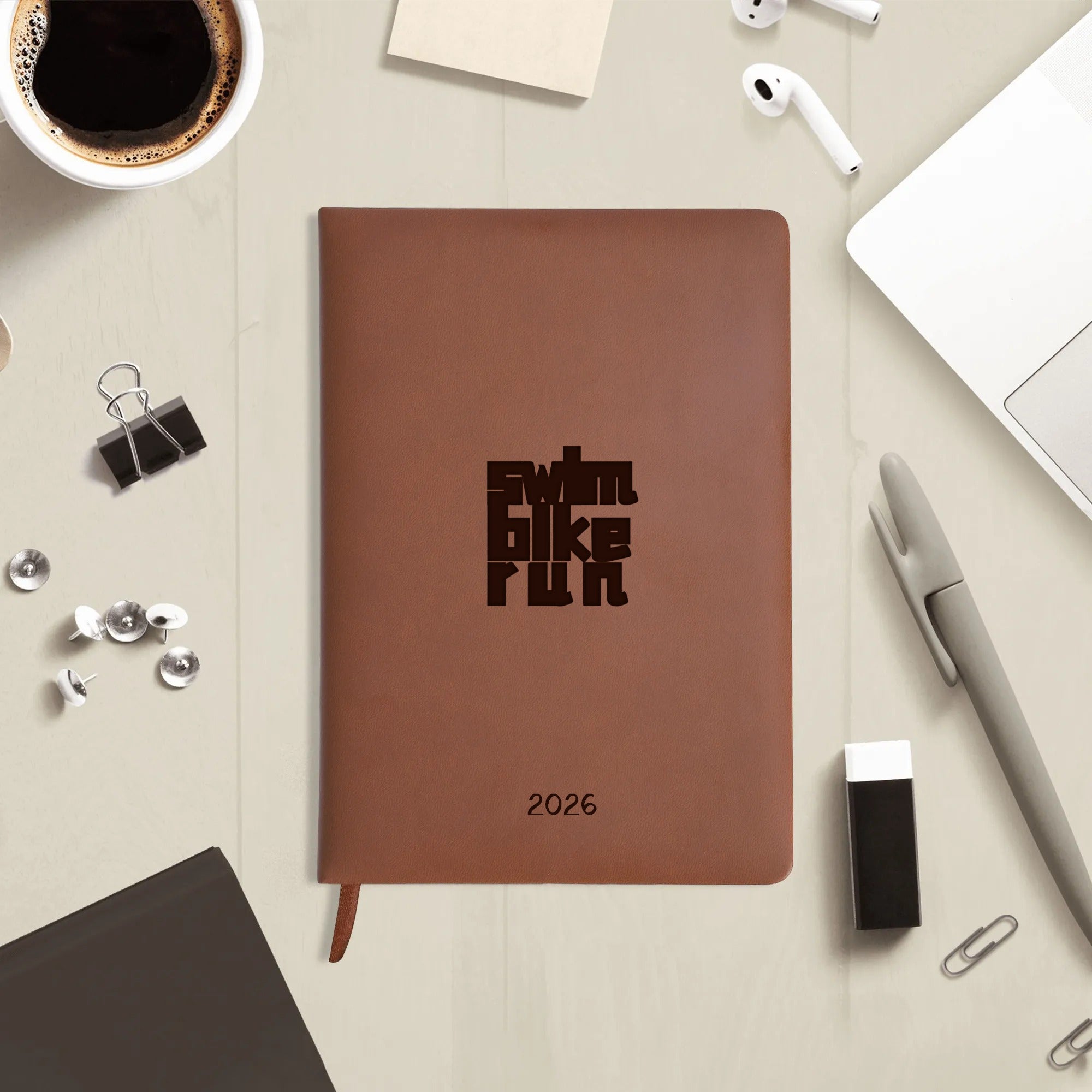 Engraved Brown Notebook Custom Journals Diary Gift for Friends Family - Element Tri & Bicycle Works