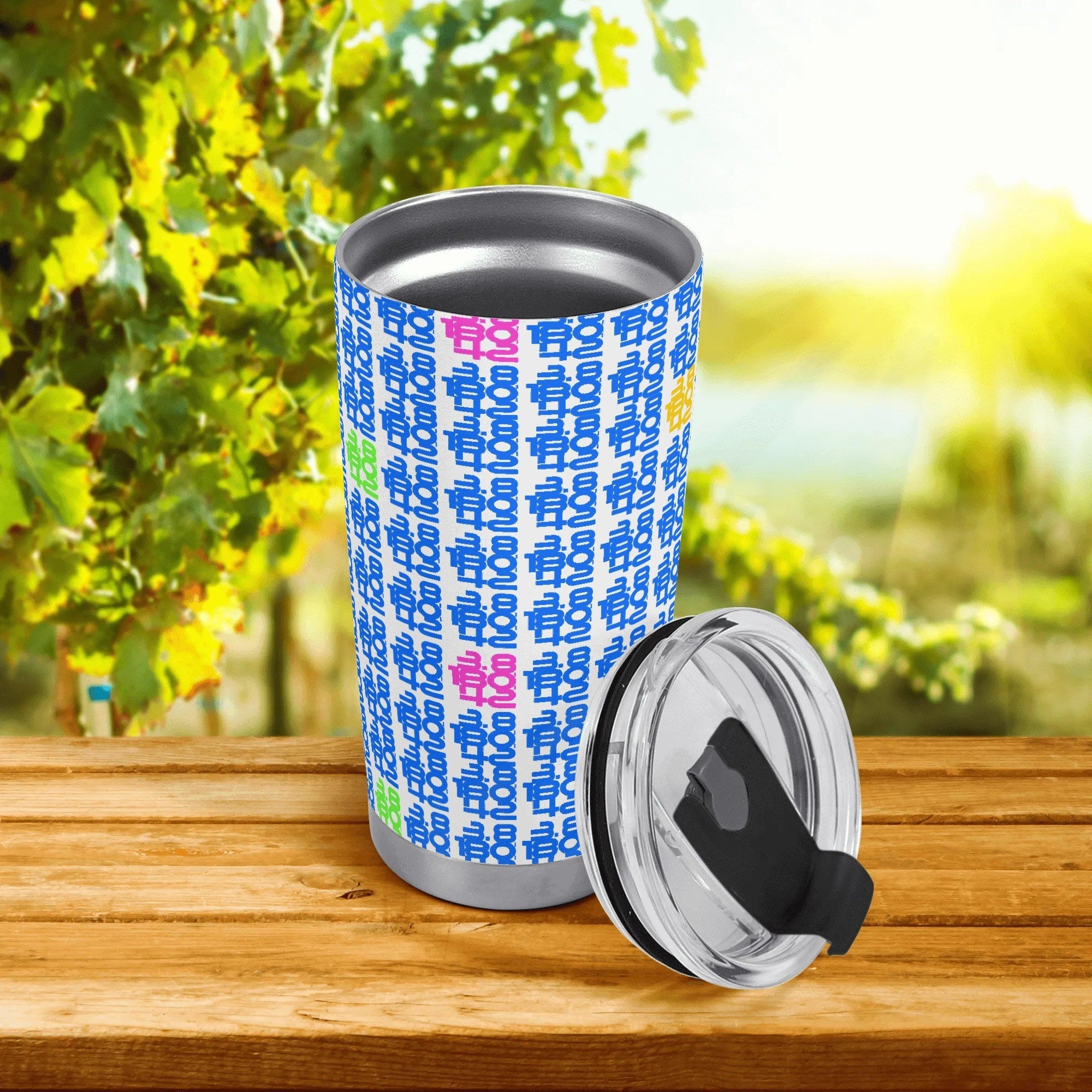 Go Long Iron Plaid Print - Stainless Steel 20oz Car Tumbler - Element Tri & Bicycle Works