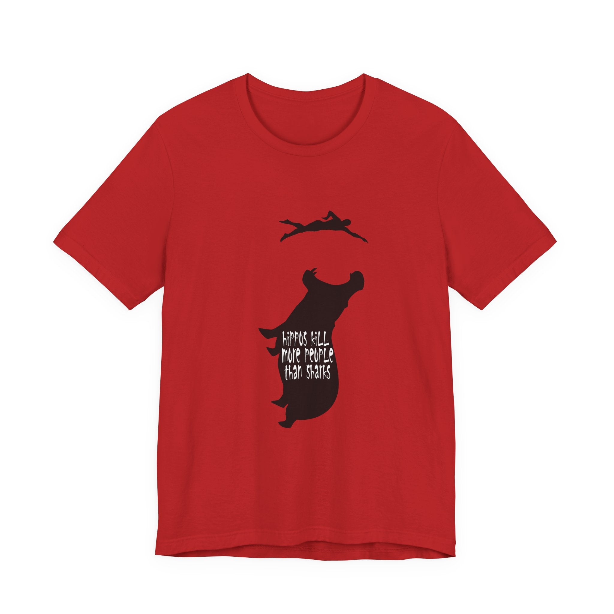 Hippos Kill More Than Sharks - Open Water Swim Unisex Jersey Short Sleeve Tee - Element Tri & Bicycle Works