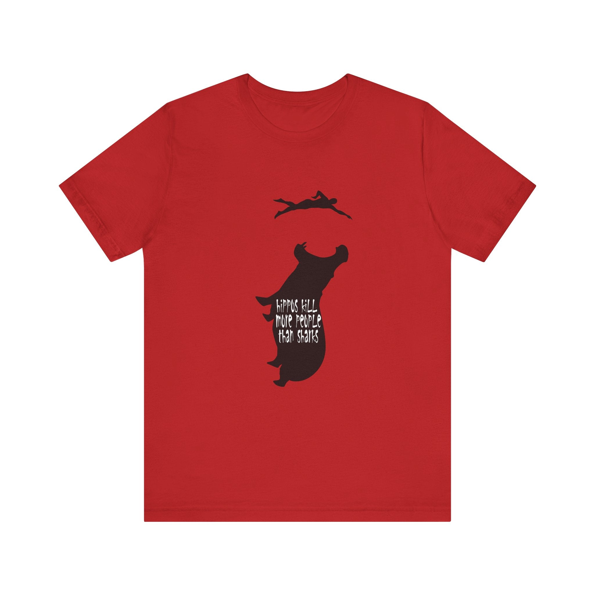 Hippos Kill More Than Sharks - Open Water Swim Unisex Jersey Short Sleeve Tee - Element Tri & Bicycle Works