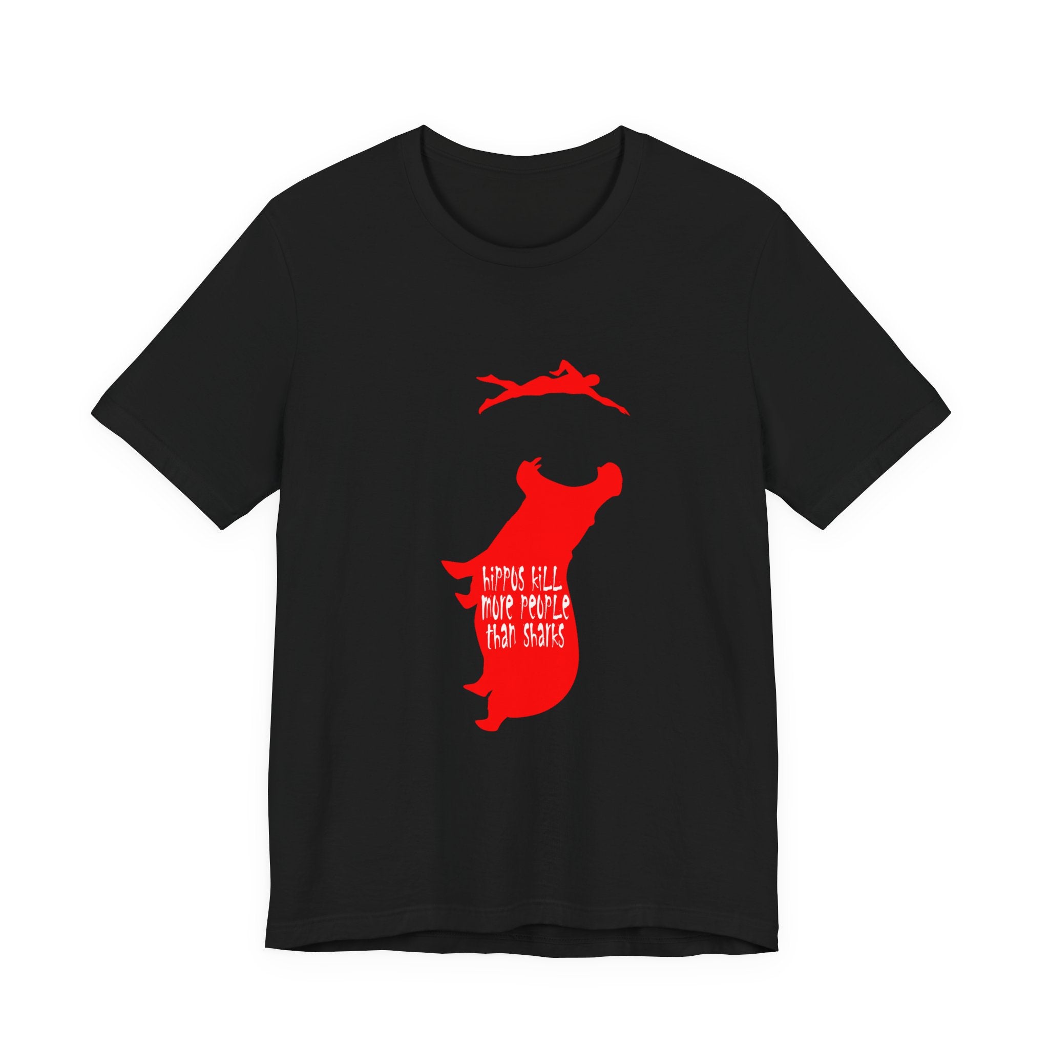Hippos Kill More Than Sharks - Open Water Swim Unisex Jersey Short Sleeve Tee - Element Tri & Bicycle Works