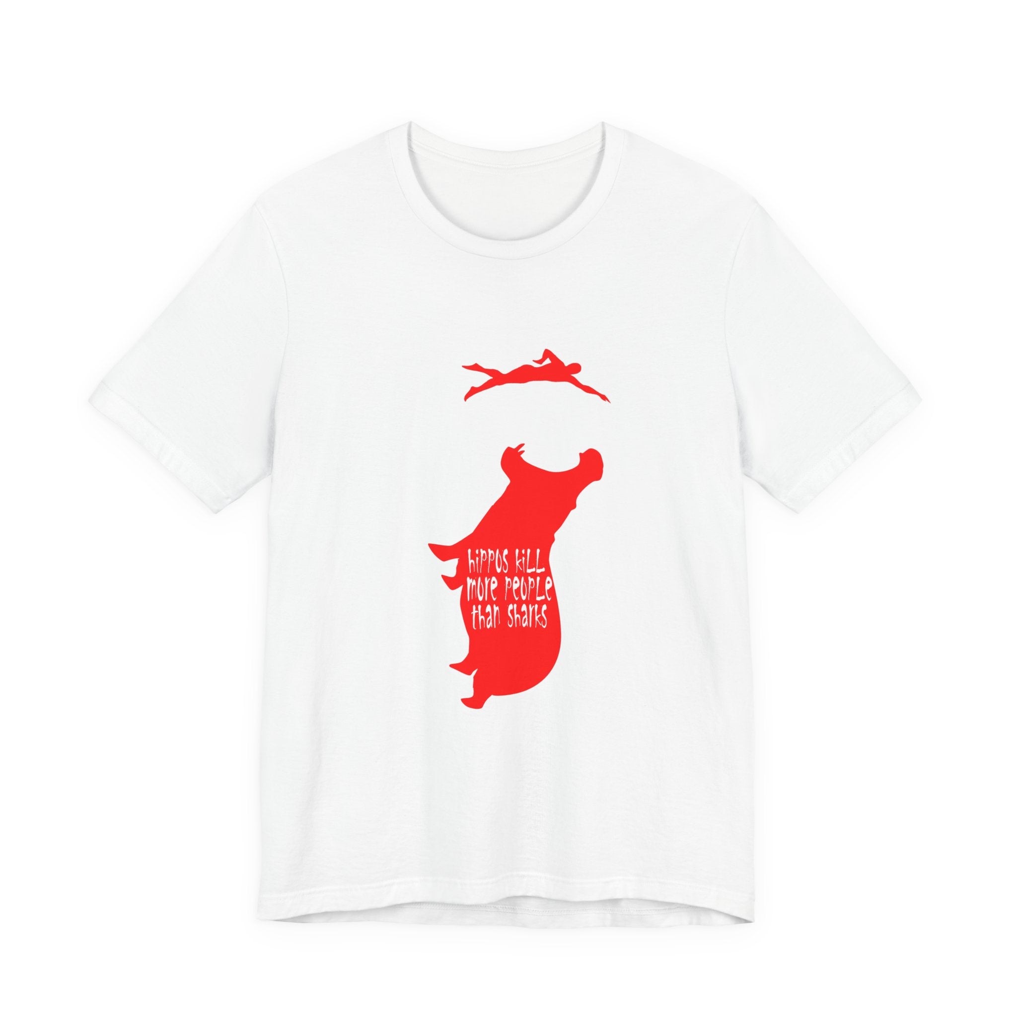 Hippos Kill More Than Sharks - Open Water Swim Unisex Jersey Short Sleeve Tee - Element Tri & Bicycle Works
