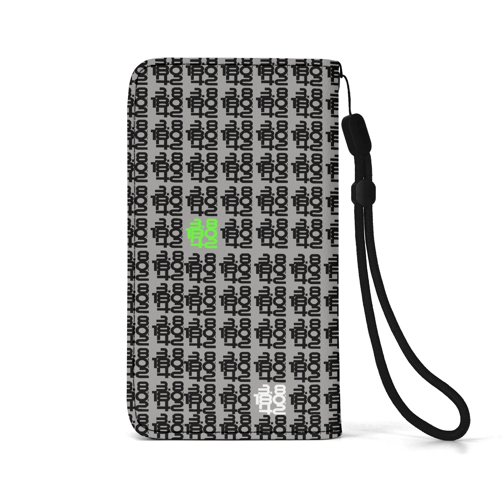 IronPlaid – PU Leather Flip Phone Wallet Case — Grey - Black, Black Interior - Element Tri & Bicycle Works