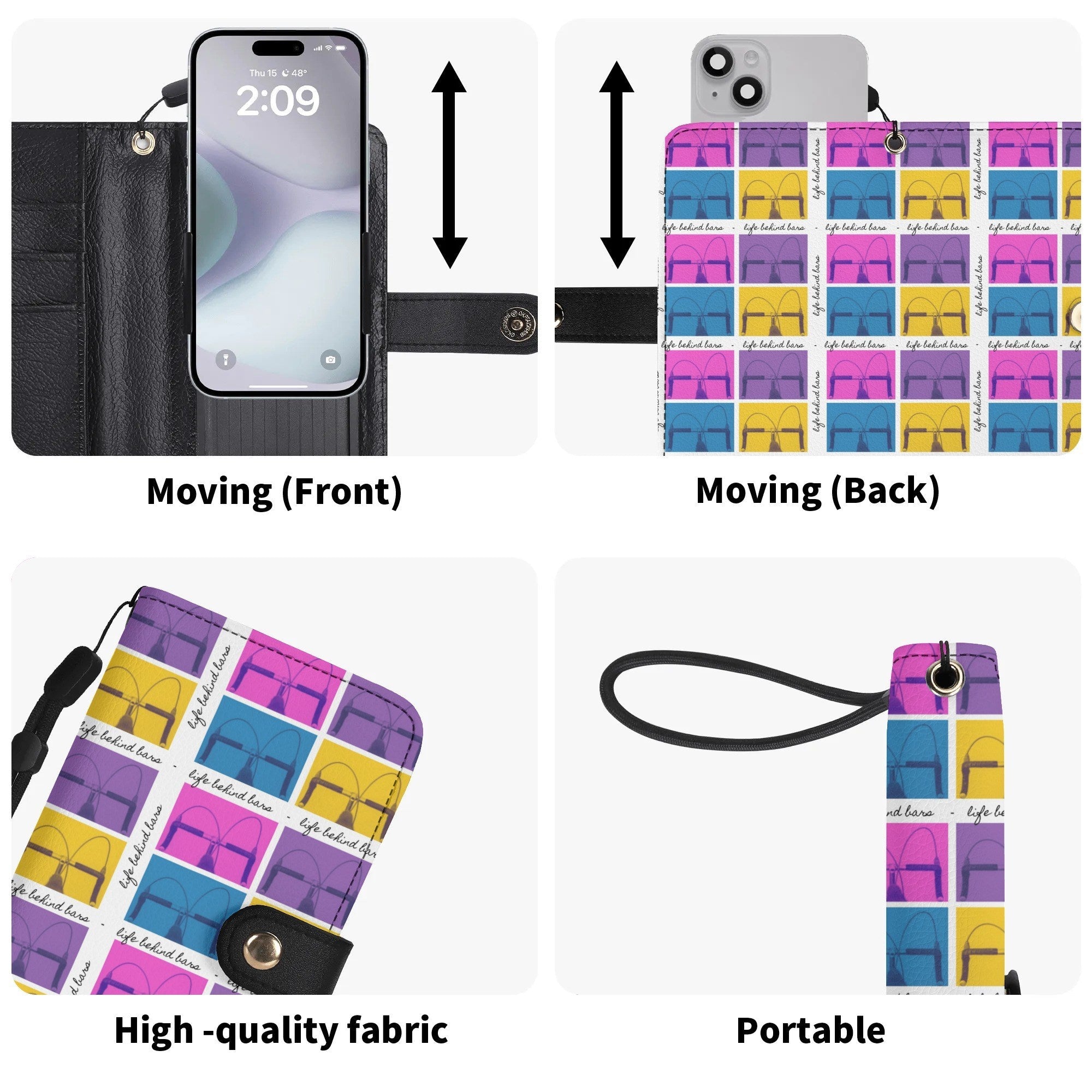 Life Behind Bars – PU Leather Flip Phone Wallet Case (Black Interior) - Element Tri & Bicycle Works