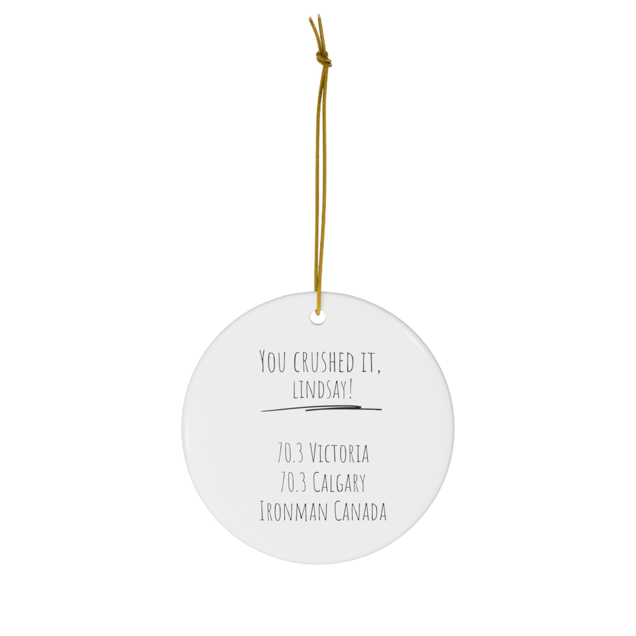 Personalized Bicycle Christmas Ornament Line Art Bicycle with Garland, Personalized - Element Tri & Bicycle Works