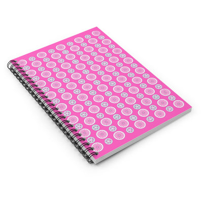 Pink Spiral Notebook for Cyclist Journal Colour Wheel Print Notebook Gift for Cyclist Christmas Gift Bicycle Notebook - Element Tri & Bicycle Works