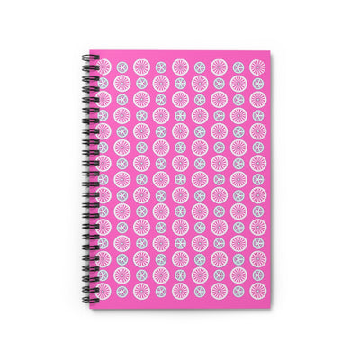 Pink Spiral Notebook for Cyclist Journal Colour Wheel Print Notebook Gift for Cyclist Christmas Gift Bicycle Notebook - Element Tri & Bicycle Works