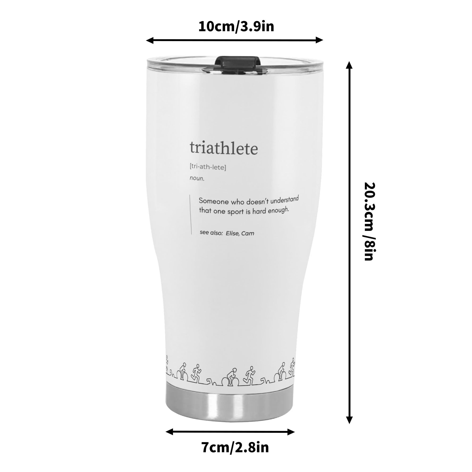 Triathlete Definition 3D Personalized Stainless Steel Tumbler 30oz Cup - Element Tri & Bicycle Works