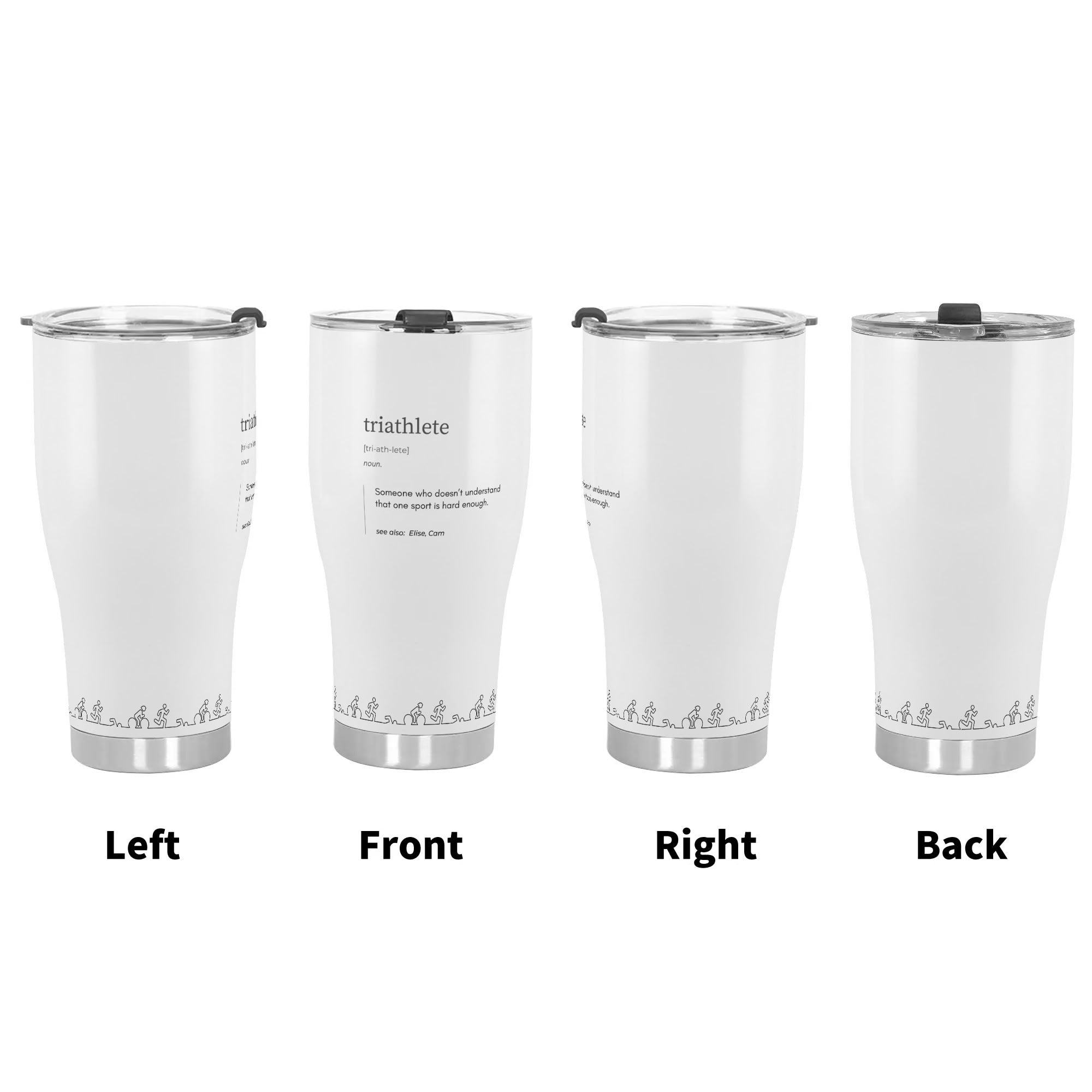 Triathlete Definition 3D Personalized Stainless Steel Tumbler 30oz Cup - Element Tri & Bicycle Works