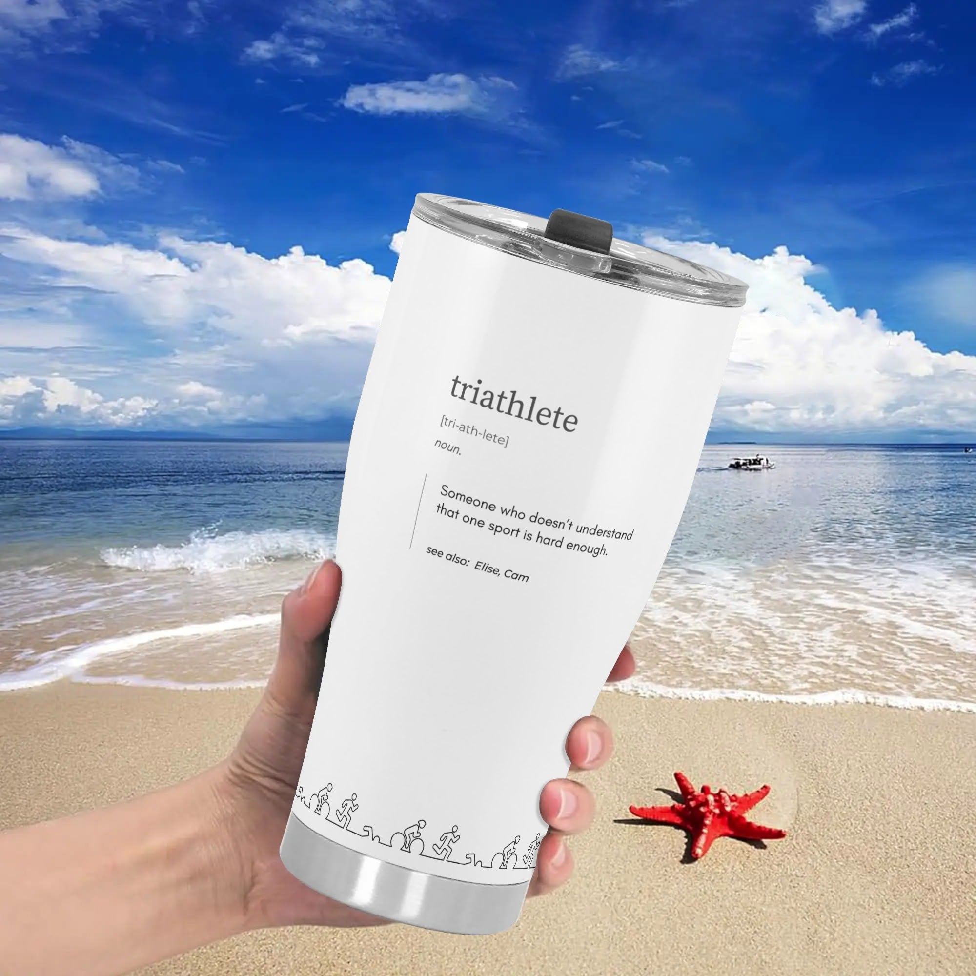 Triathlete Definition 3D Personalized Stainless Steel Tumbler 30oz Cup - Element Tri & Bicycle Works