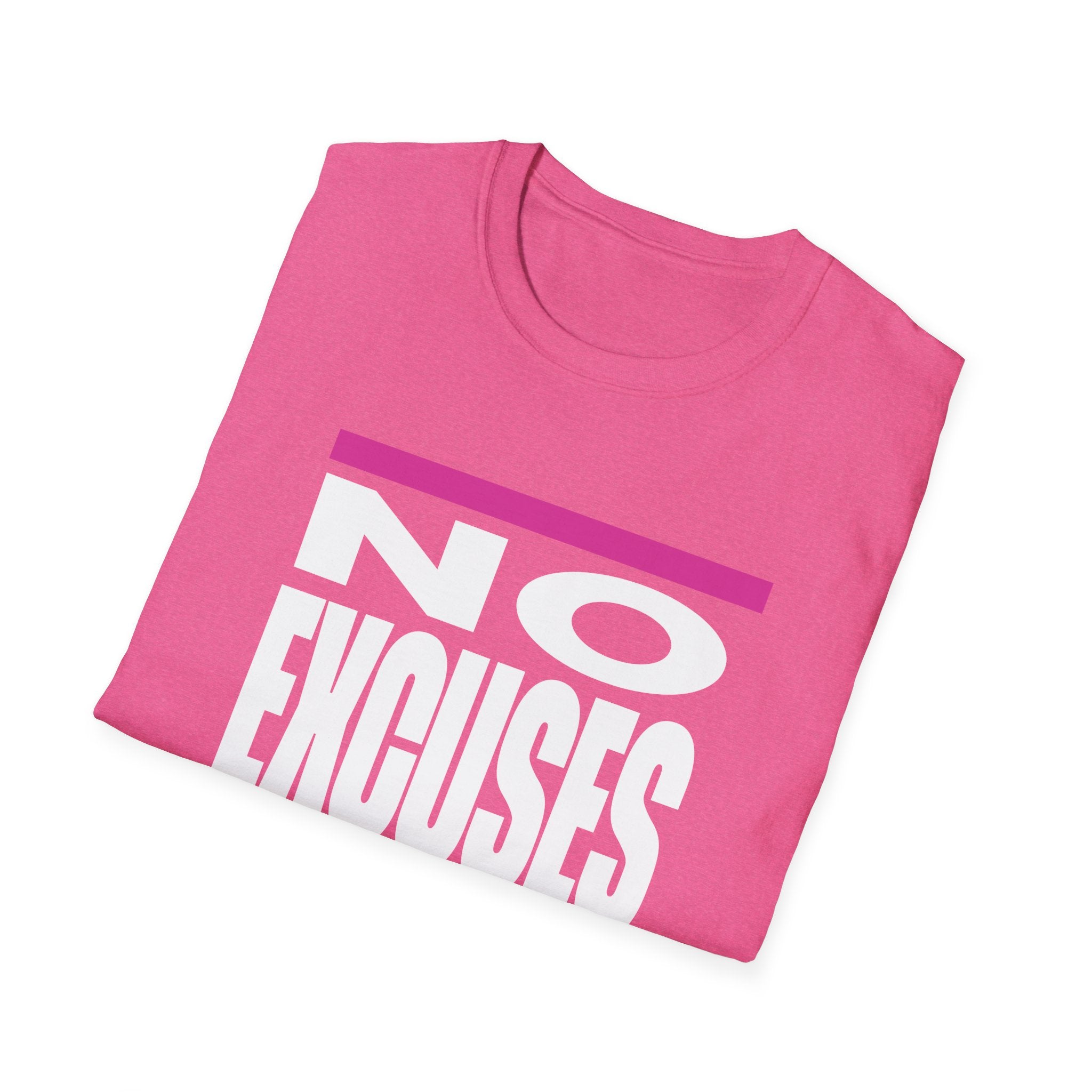 No Excuses Triathlon Lifestyle Tee Rose & Lime Unisex Softstyle T-Shirt