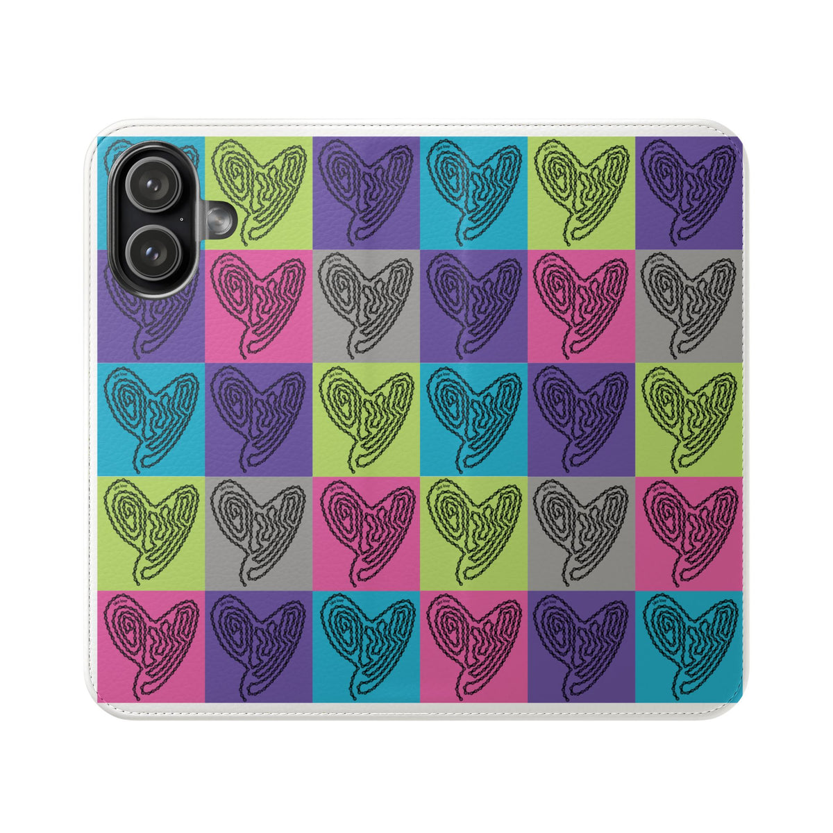 Flip Case — Colorful Pop Art Heart Phone Wallet