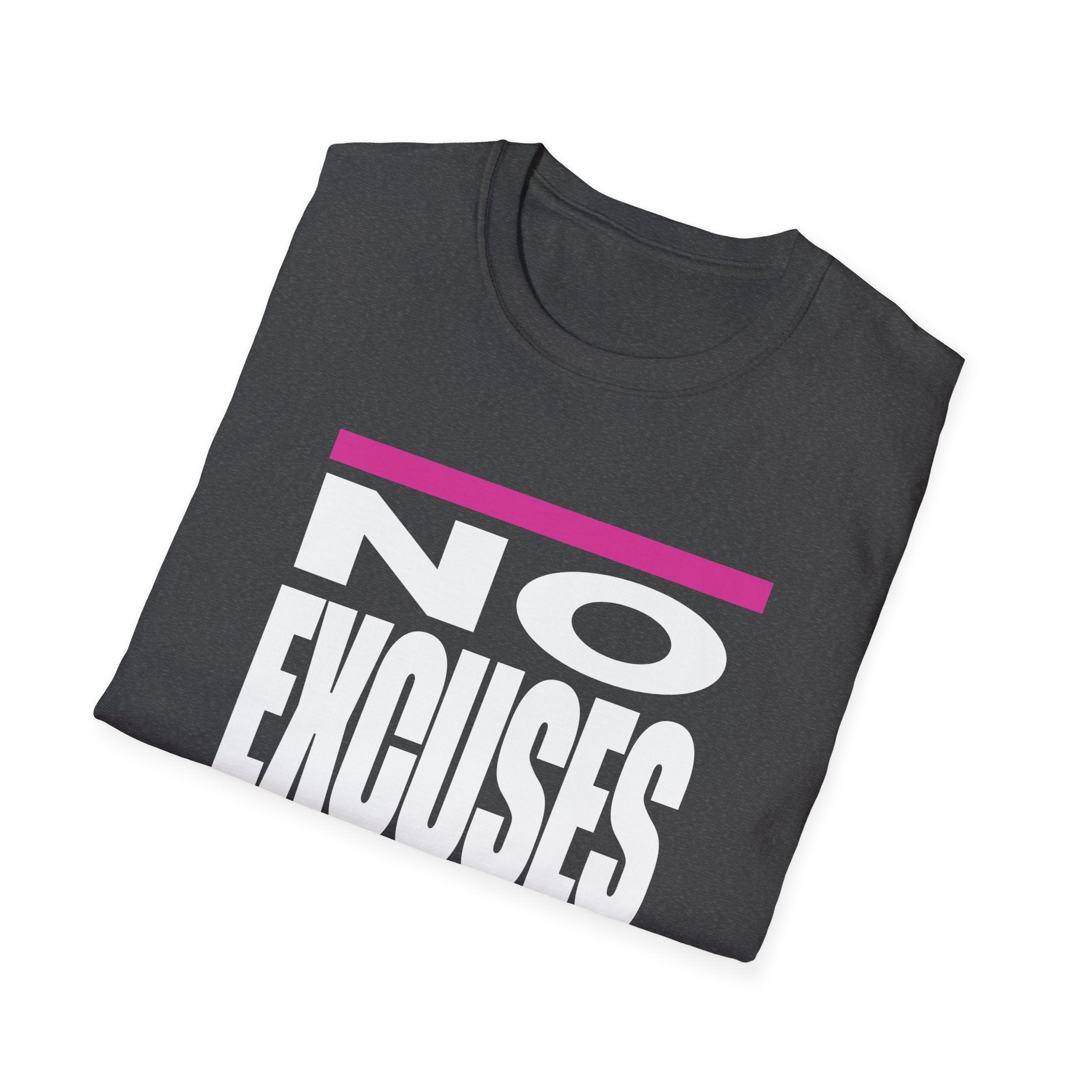 No Excuses Triathlon Lifestyle Tee Rose & Lime Unisex Softstyle T-Shirt