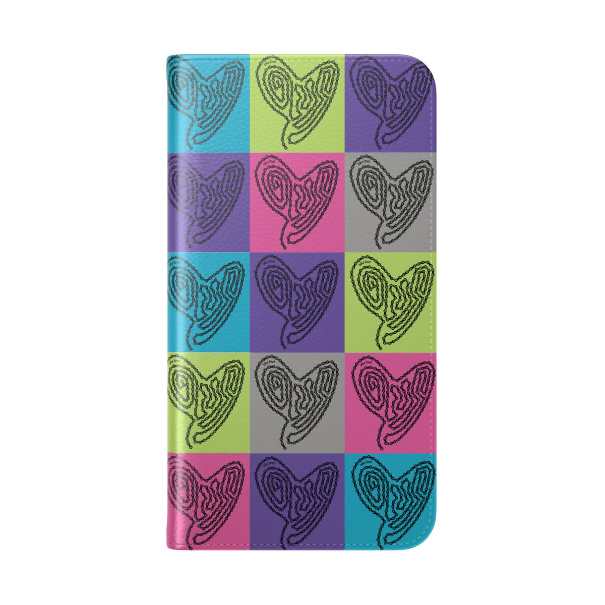 Flip Case — Colorful Pop Art Heart Phone Wallet