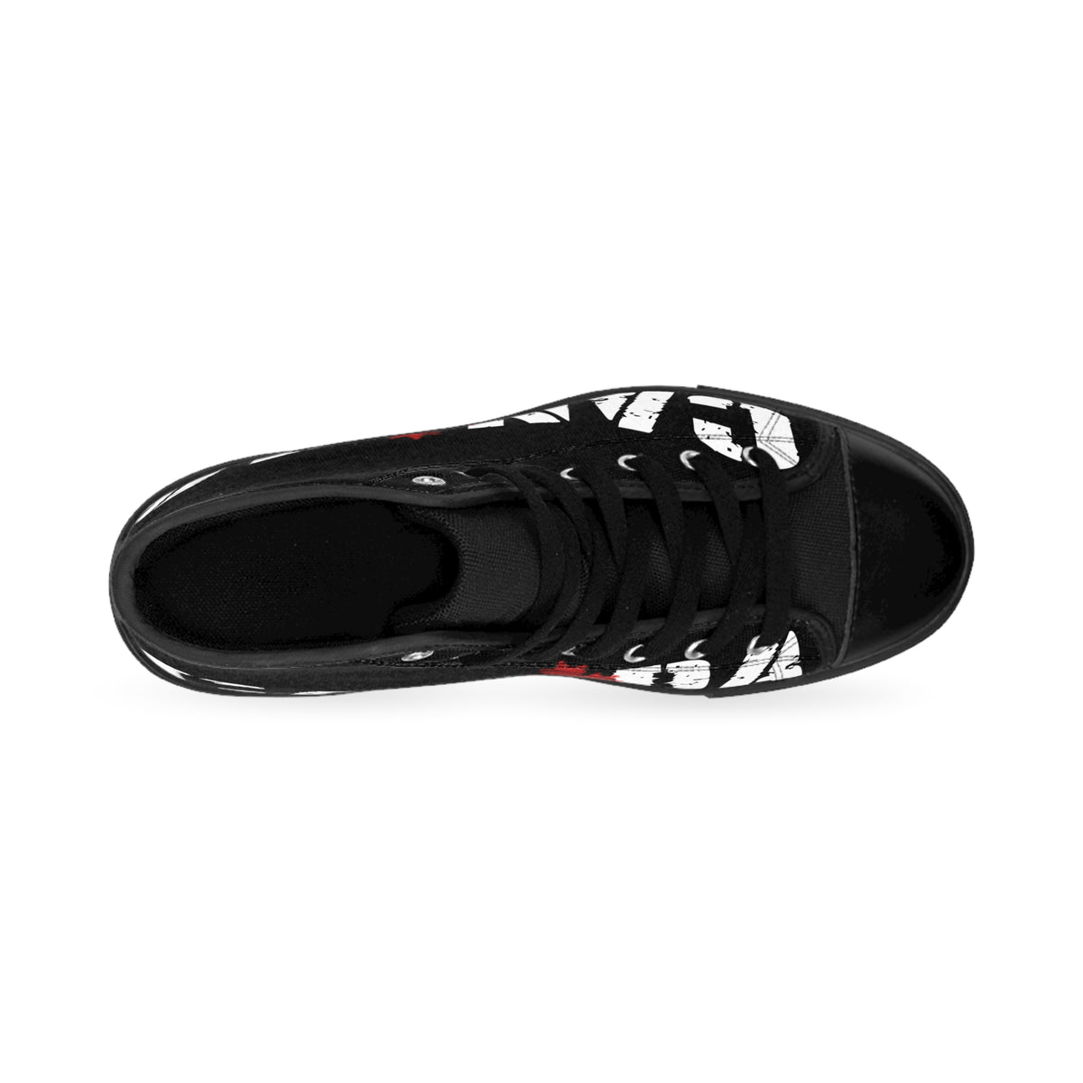 Canada High-Top Sneakers — Black Canvas with Distressed Maple Leaf