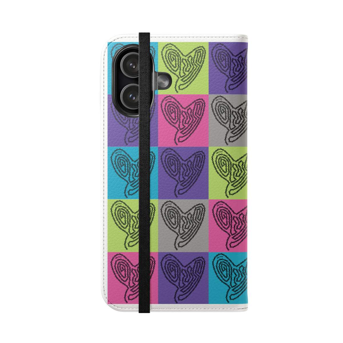 Flip Case — Colorful Pop Art Heart Phone Wallet