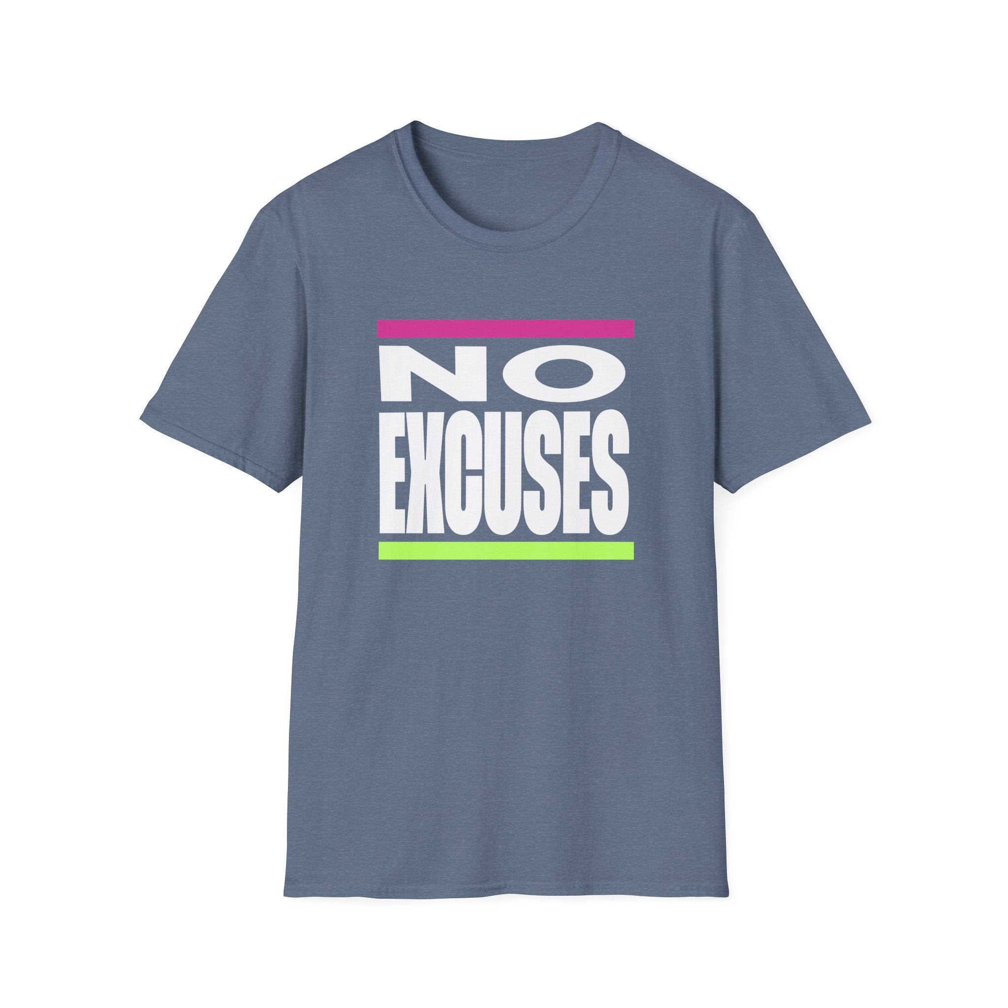 No Excuses Triathlon Lifestyle Tee Rose & Lime Unisex Softstyle T-Shirt