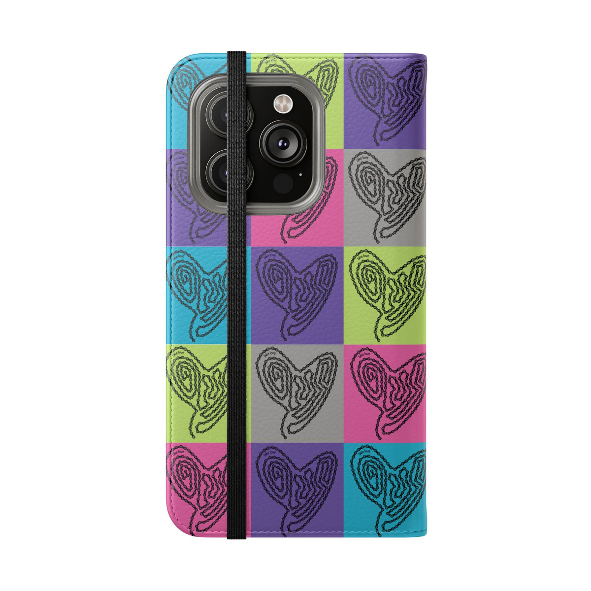 Flip Case — Colorful Pop Art Heart Phone Wallet