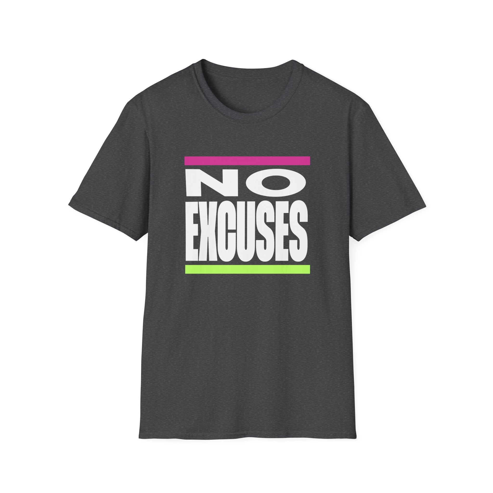 No Excuses Triathlon Lifestyle Tee Rose & Lime Unisex Softstyle T-Shirt