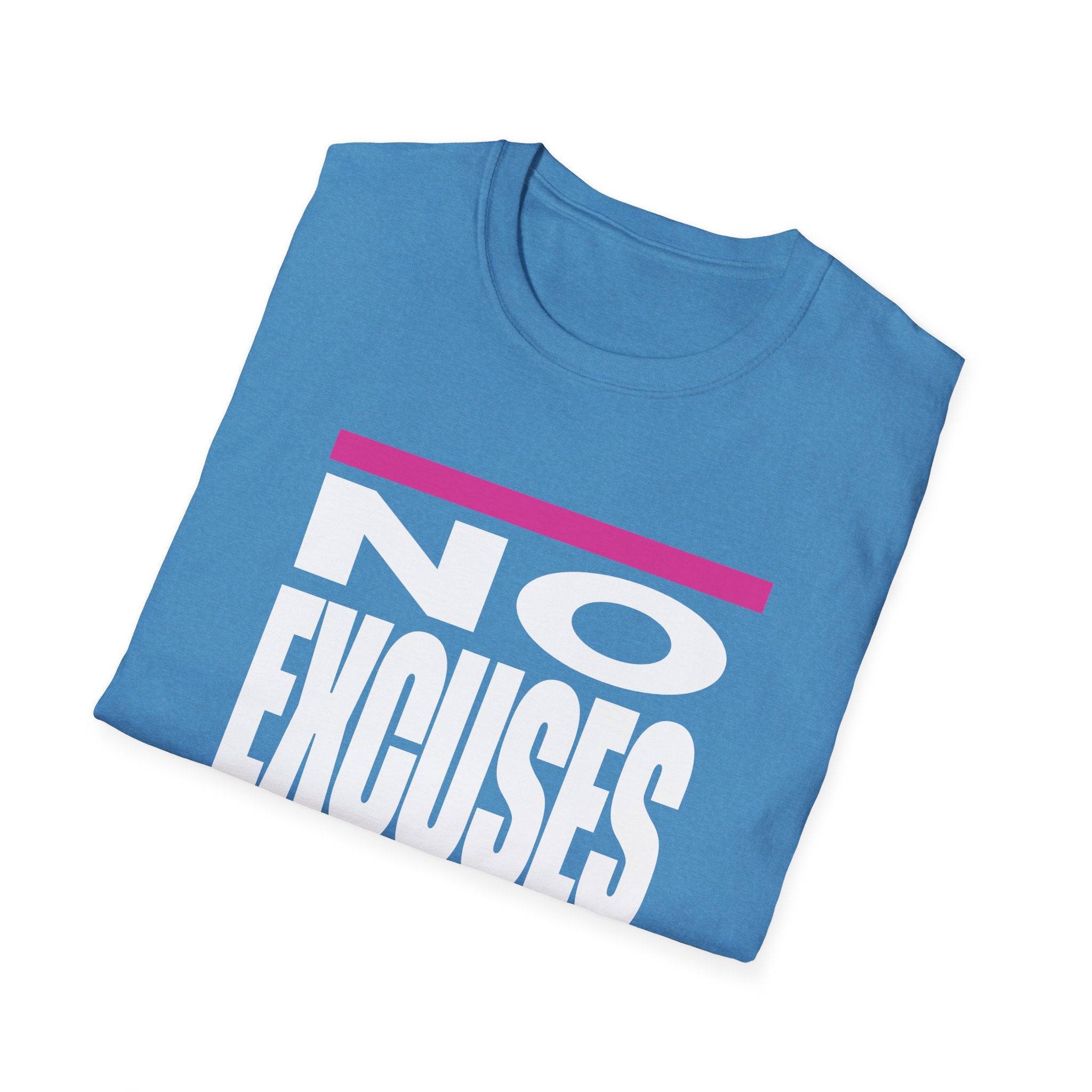 No Excuses Triathlon Lifestyle Tee Rose & Lime Unisex Softstyle T-Shirt