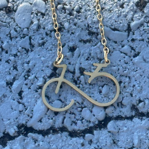 Openwork Bicycle Pendant Necklace