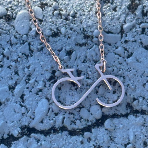Openwork Bicycle Pendant Necklace