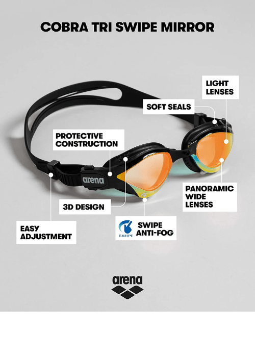 Arena Cobra Tri Swipe Mirrored Goggles - Element Tri & Bicycle Works