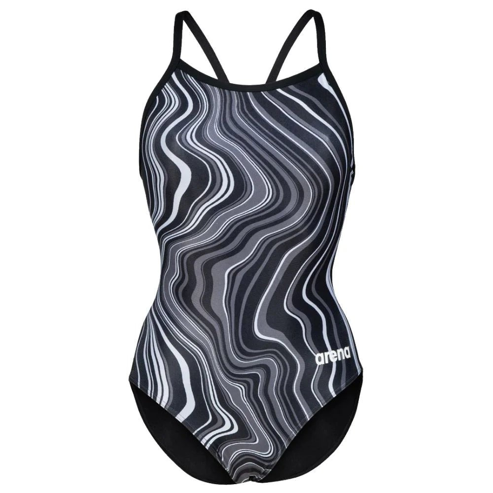 Arena Women's 1 - Piece Swimsuit, Light Drop Back, Marbled - Element Tri & Bicycle Works