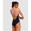 Arena Women's 1 - Piece Swimsuit, Pro Back, Spikes in Black - Lavendar - Orange - Element Tri & Bicycle Works