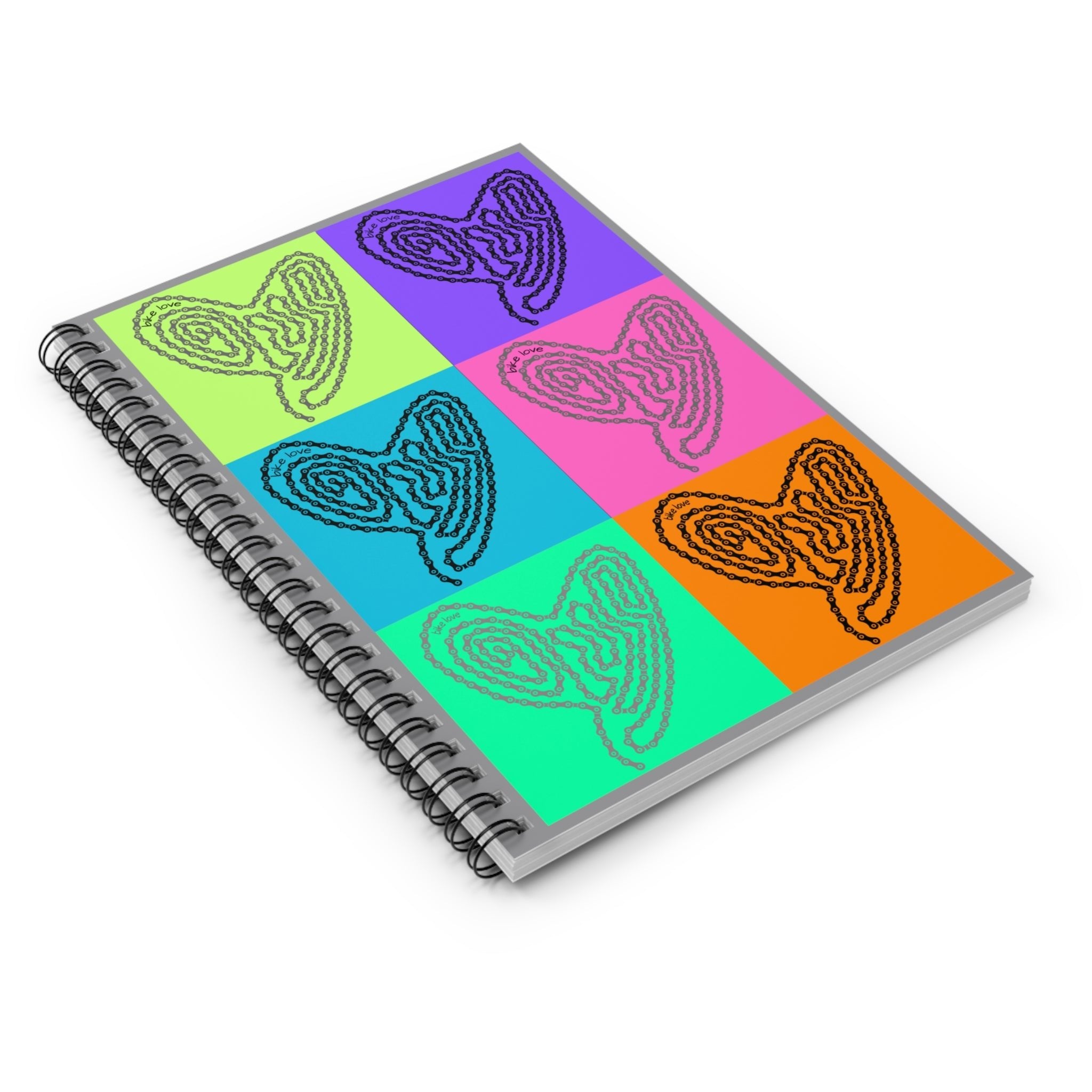 Bike Love Brights Spiral Notebook for Cyclist Journal Gift for Cyclist Christmas Gift Bicycle Notebook Gift for Cyclist - Element Tri & Bicycle Works