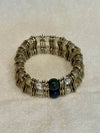 Bracelet: Jade Goldtone Chainplate Glass Beads - Element Tri & Bicycle Works