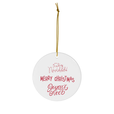 Christmas Ornament Gift for Skiier - Line Art Christmas Ornament - Element Tri & Bicycle Works