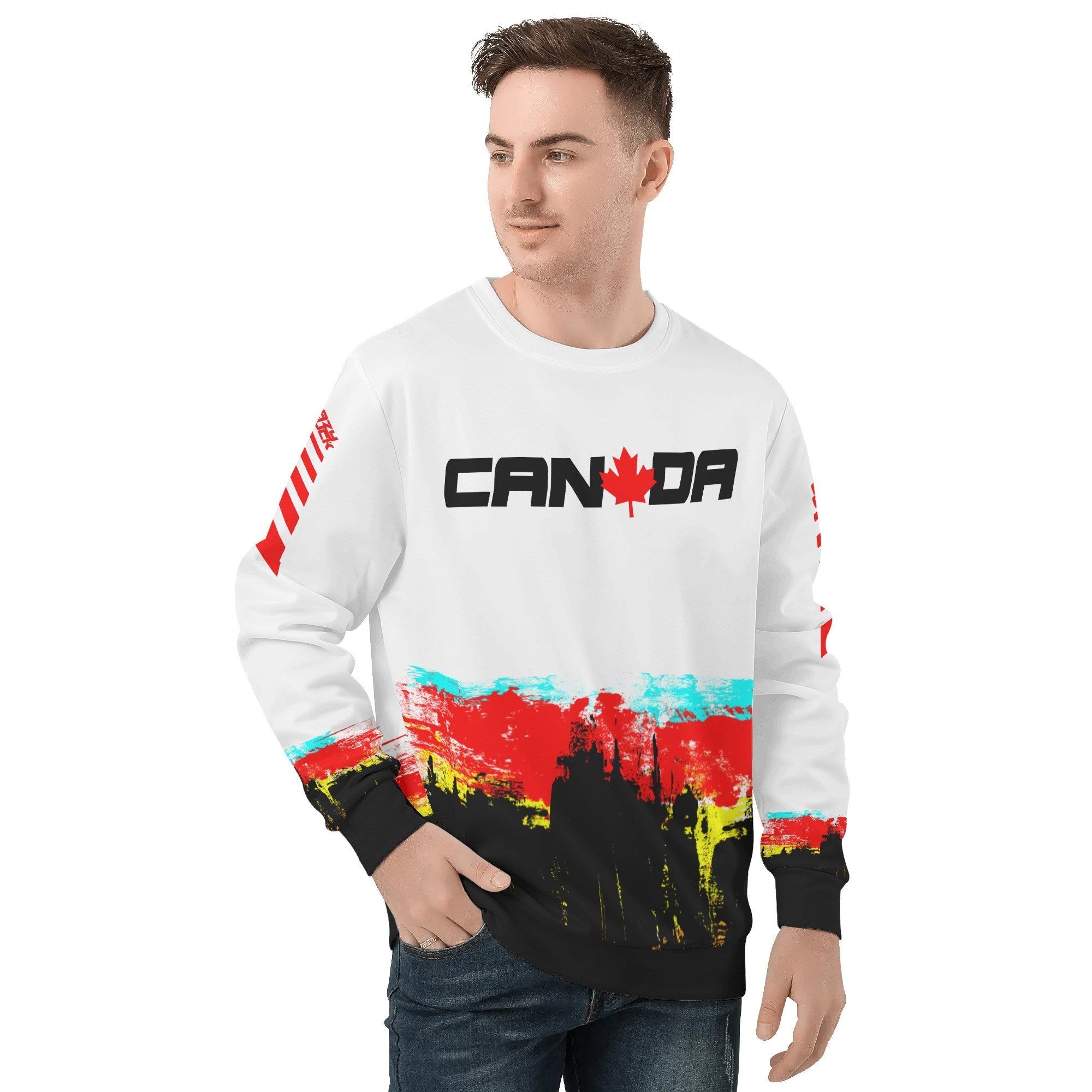Crazy Canuck Unisex Sweatshirt — Vintage Canadian Ski Racer Graphic (Light Edition) - Element Tri & Bicycle Works