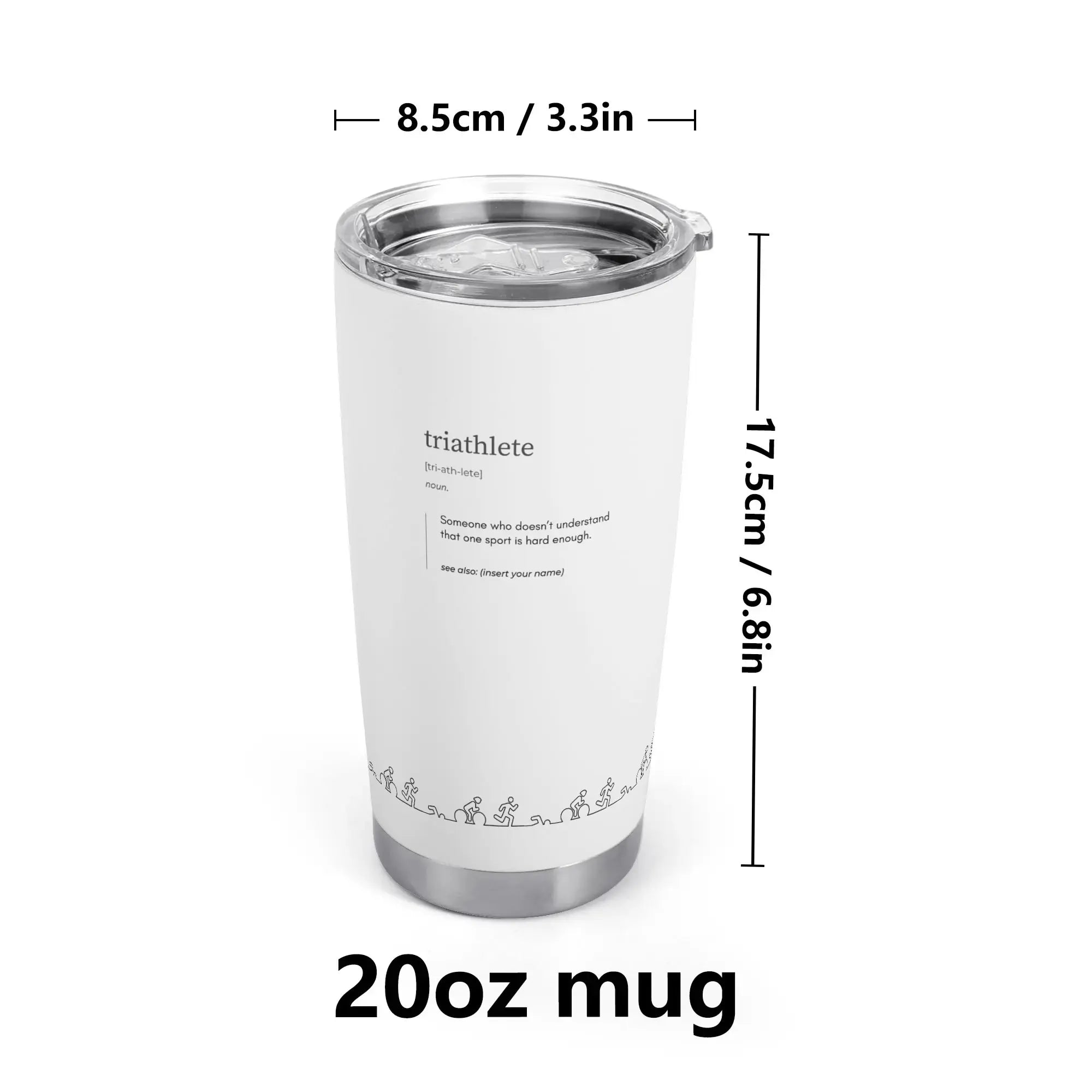 Custom Triathlete Definition Mug - Stainless Steel 20oz Car Tumbler - Personalized - Element Tri & Bicycle Works