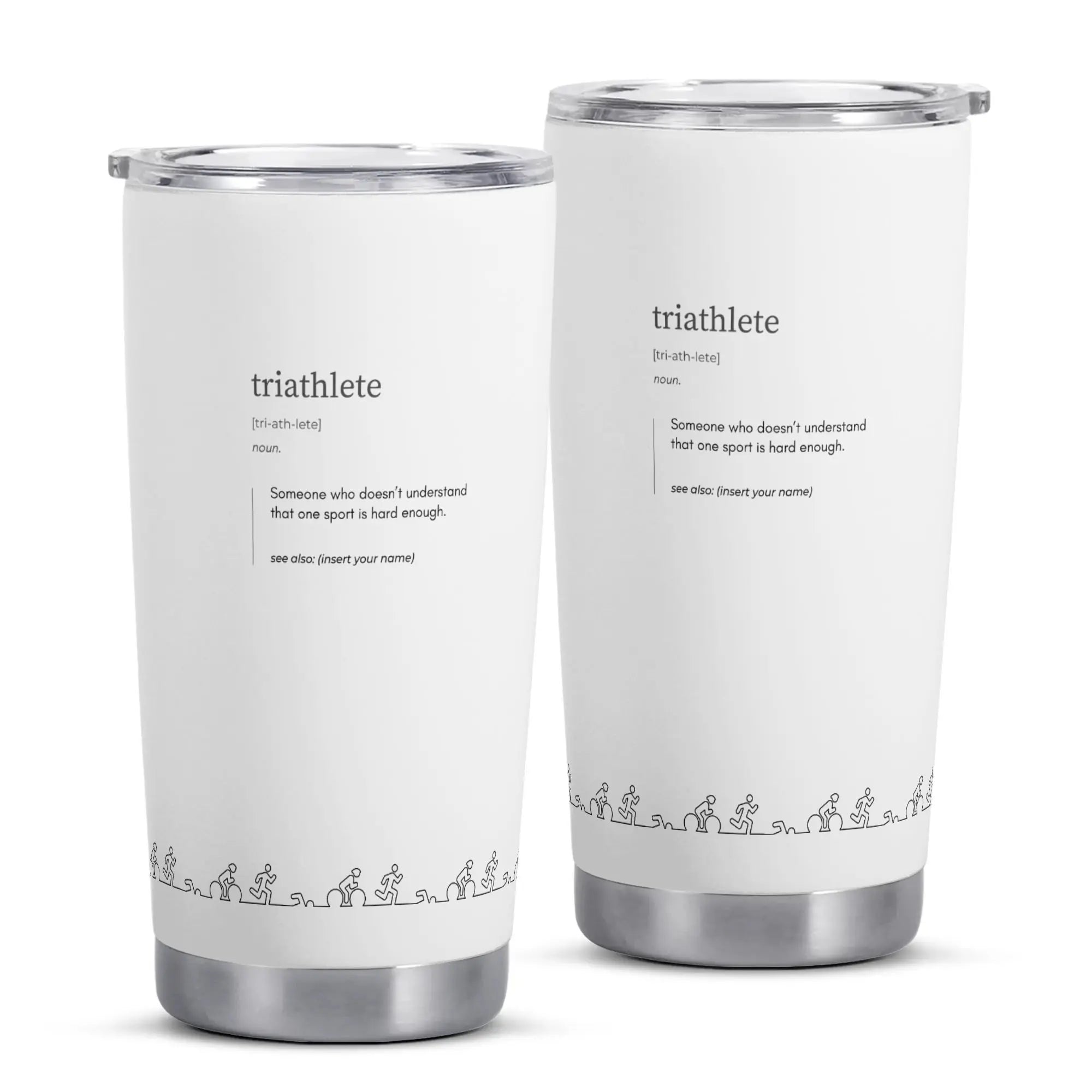 Custom Triathlete Definition Mug - Stainless Steel 20oz Car Tumbler - Personalized - Element Tri & Bicycle Works