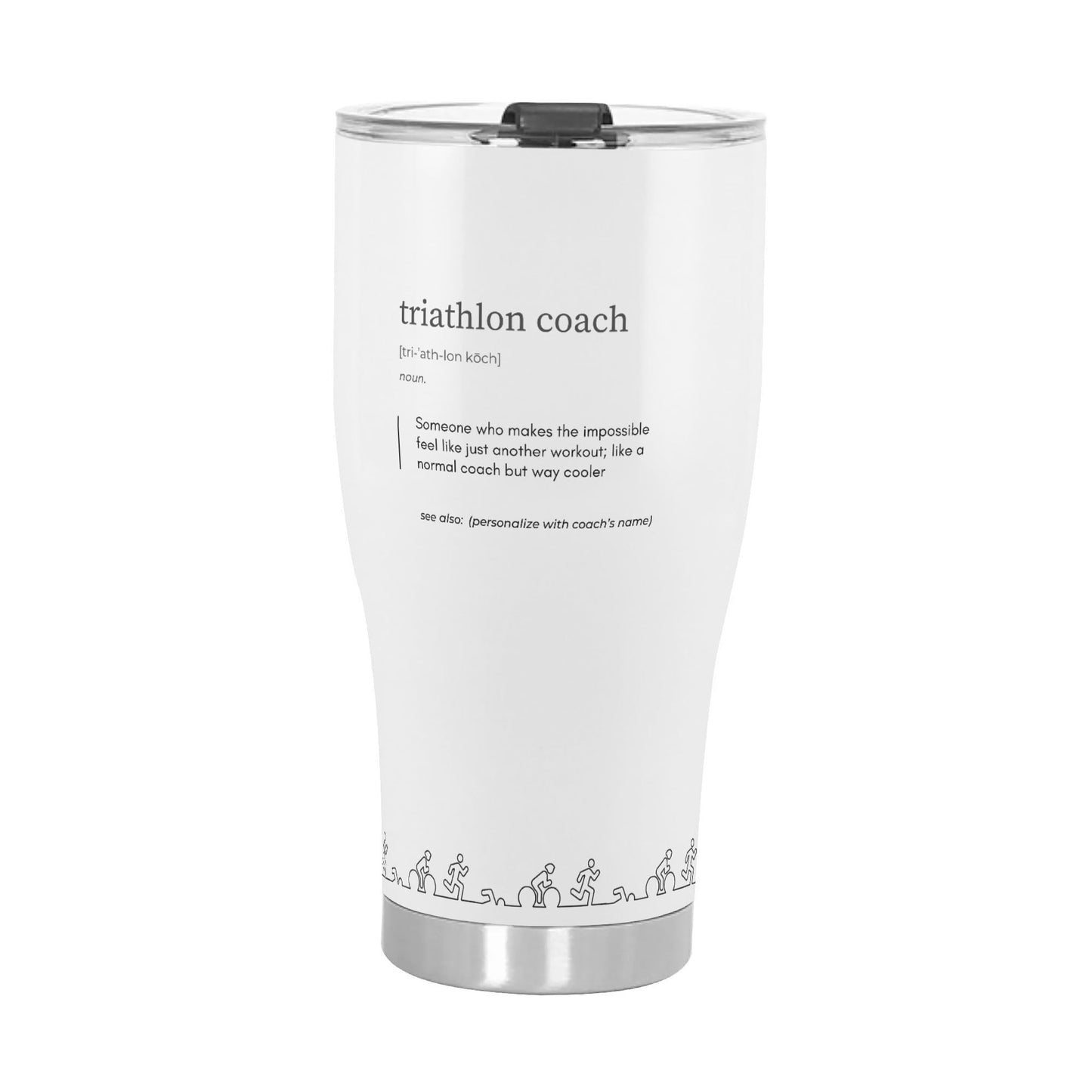 Customizable Tri Coach 3D Personalized Stainless Steel Tumbler 30oz Cup - Element Tri & Bicycle Works